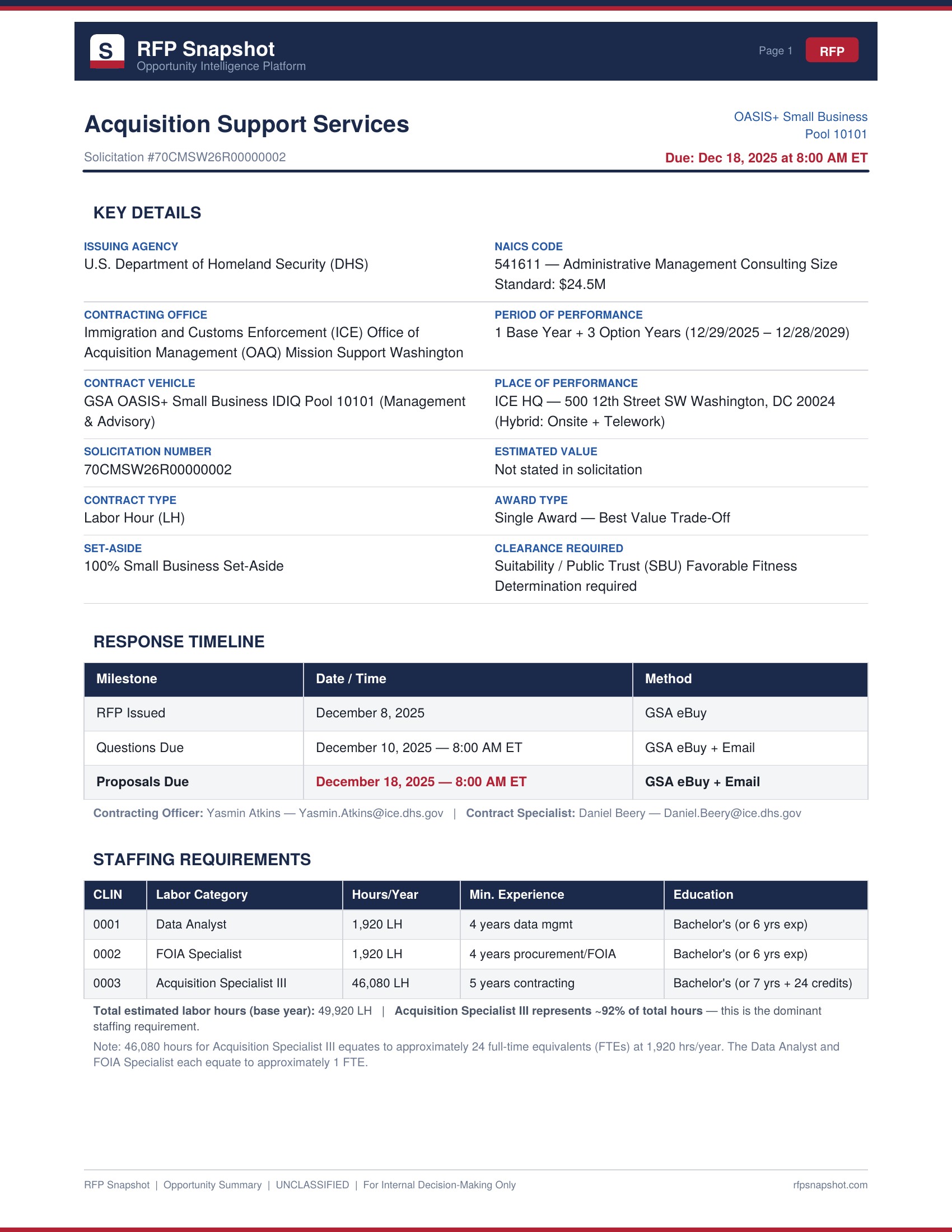 ICE Snapshot Page 1