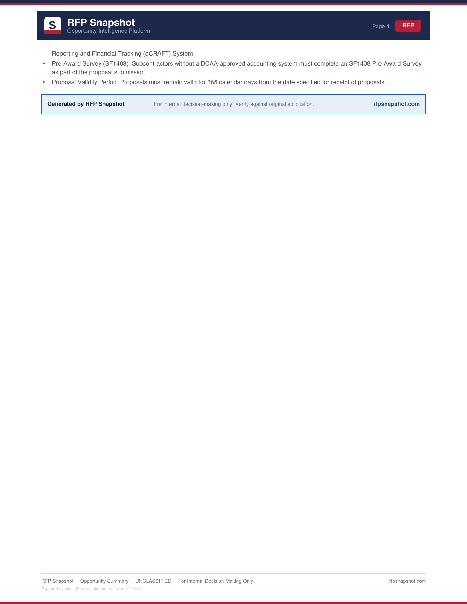 SEA 05 Snapshot Page 4: Notable requirements and considerations
